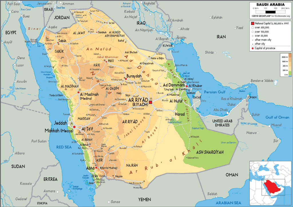 Map of Saudi Arabia Cities